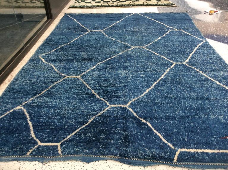 Navy Blue Moroccan Berber Rug For Sale at 1stDibs navy moroccan rug