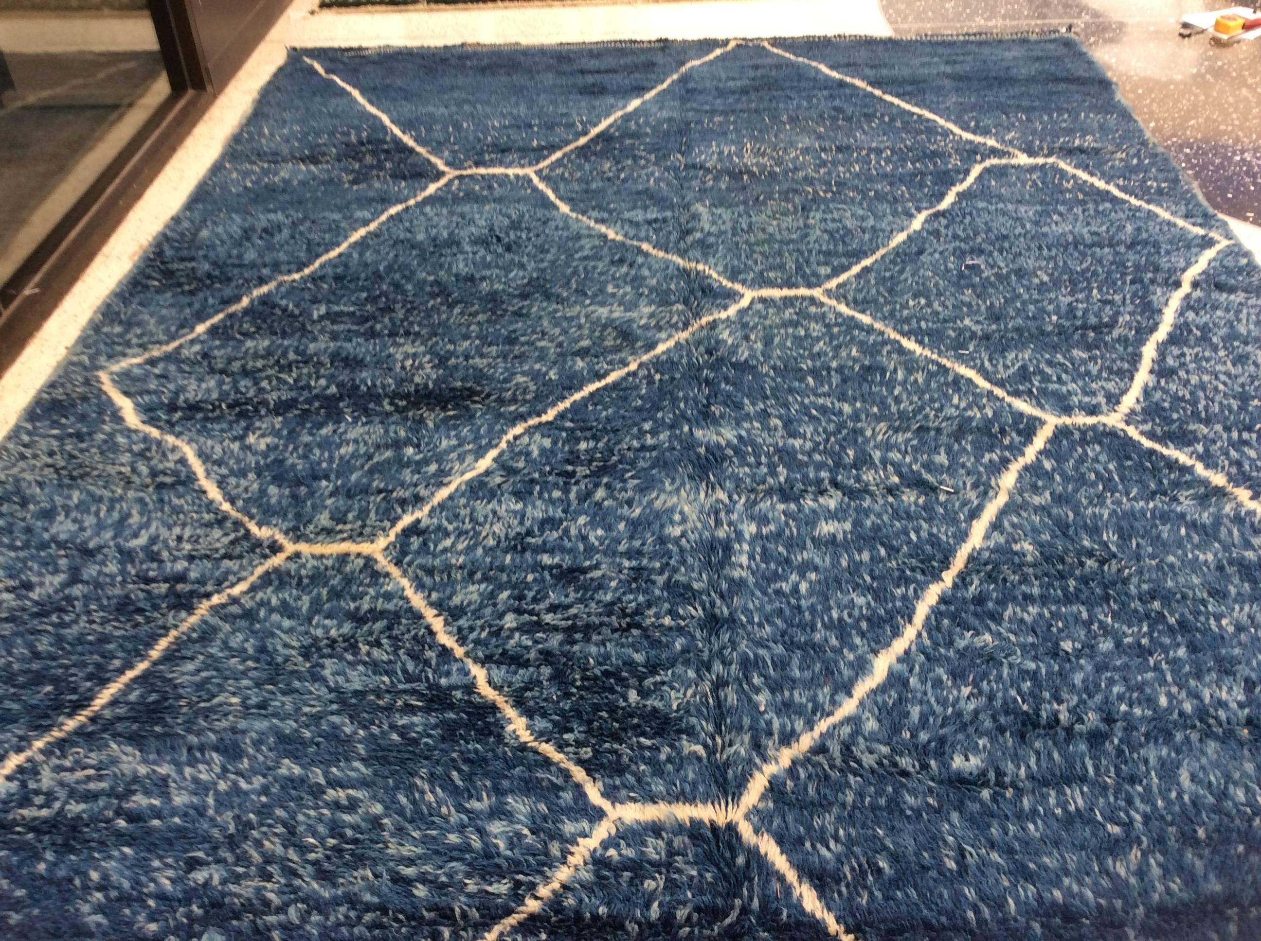 navy berber rug