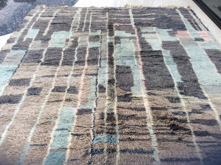 Gray and Blue Moroccan Berber Rug For Sale at 1stdibs