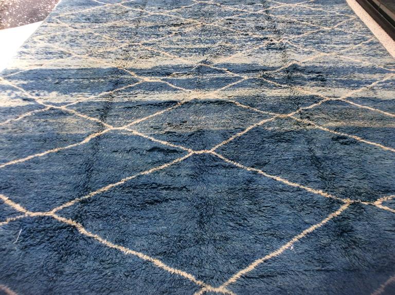 Blue Moroccan Berber Rug at 1stDibs