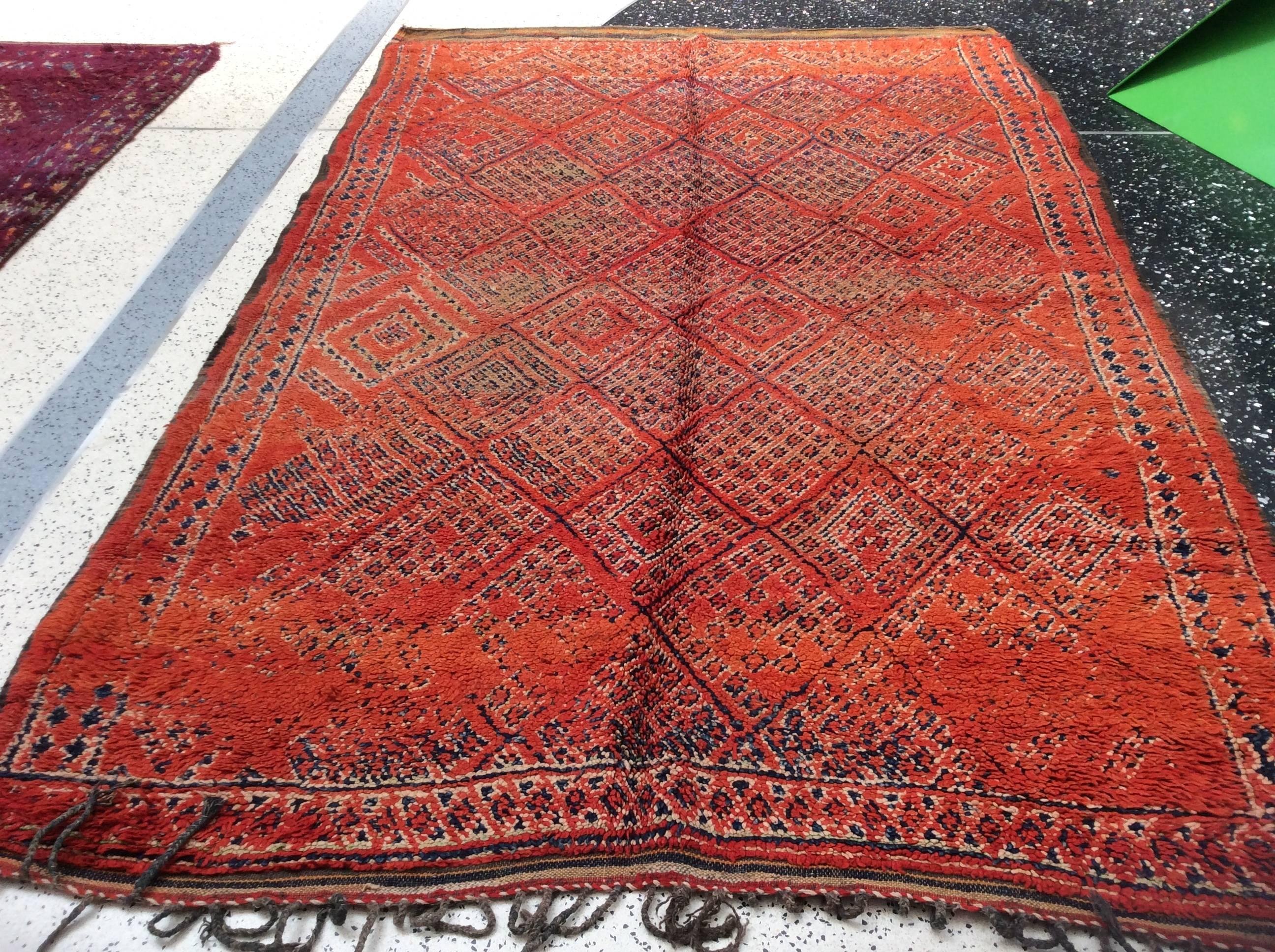 Hand-Knotted Tribal Moroccan Berber Rug