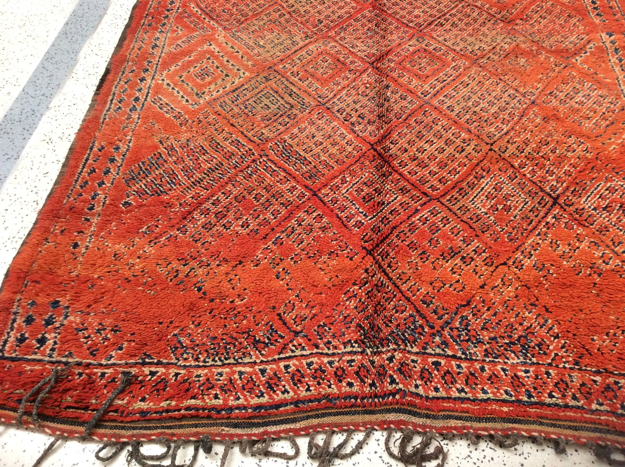 Tribal Moroccan Berber Rug In Distressed Condition In Los Angeles, CA