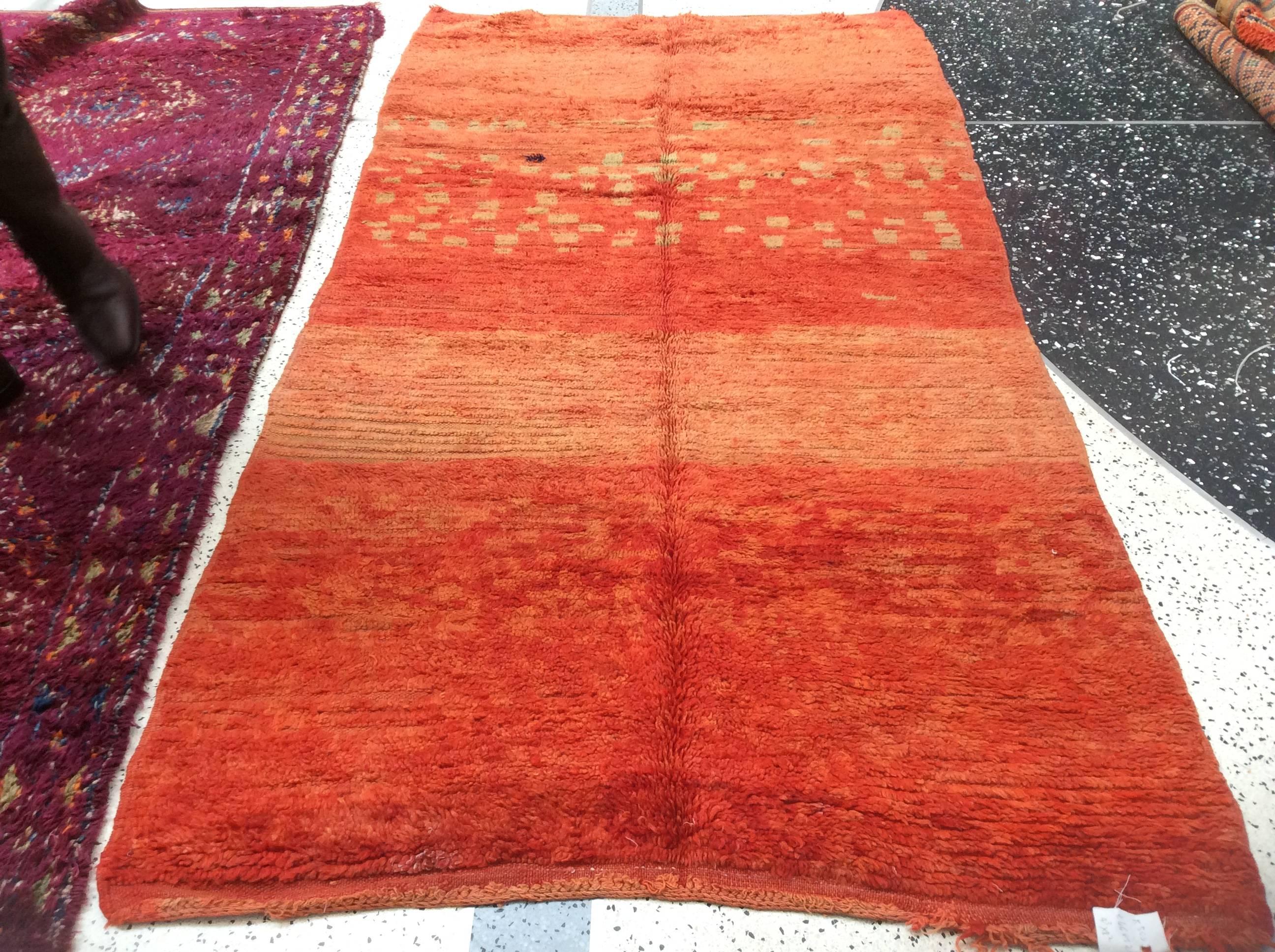 Hand-Knotted Moroccan Berber Rug For Sale