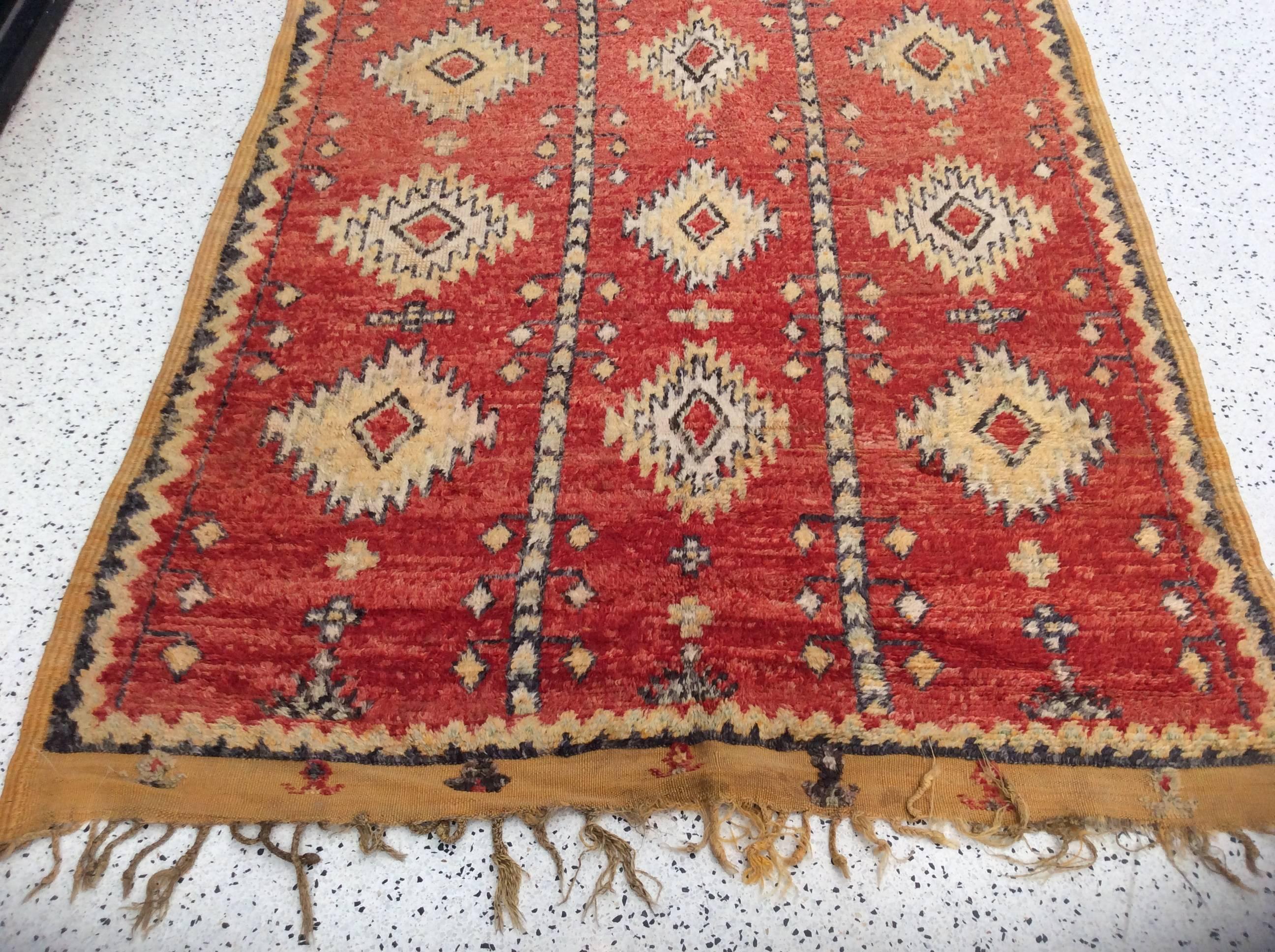 Tribal Design Moroccan Runner In Excellent Condition In Los Angeles, CA