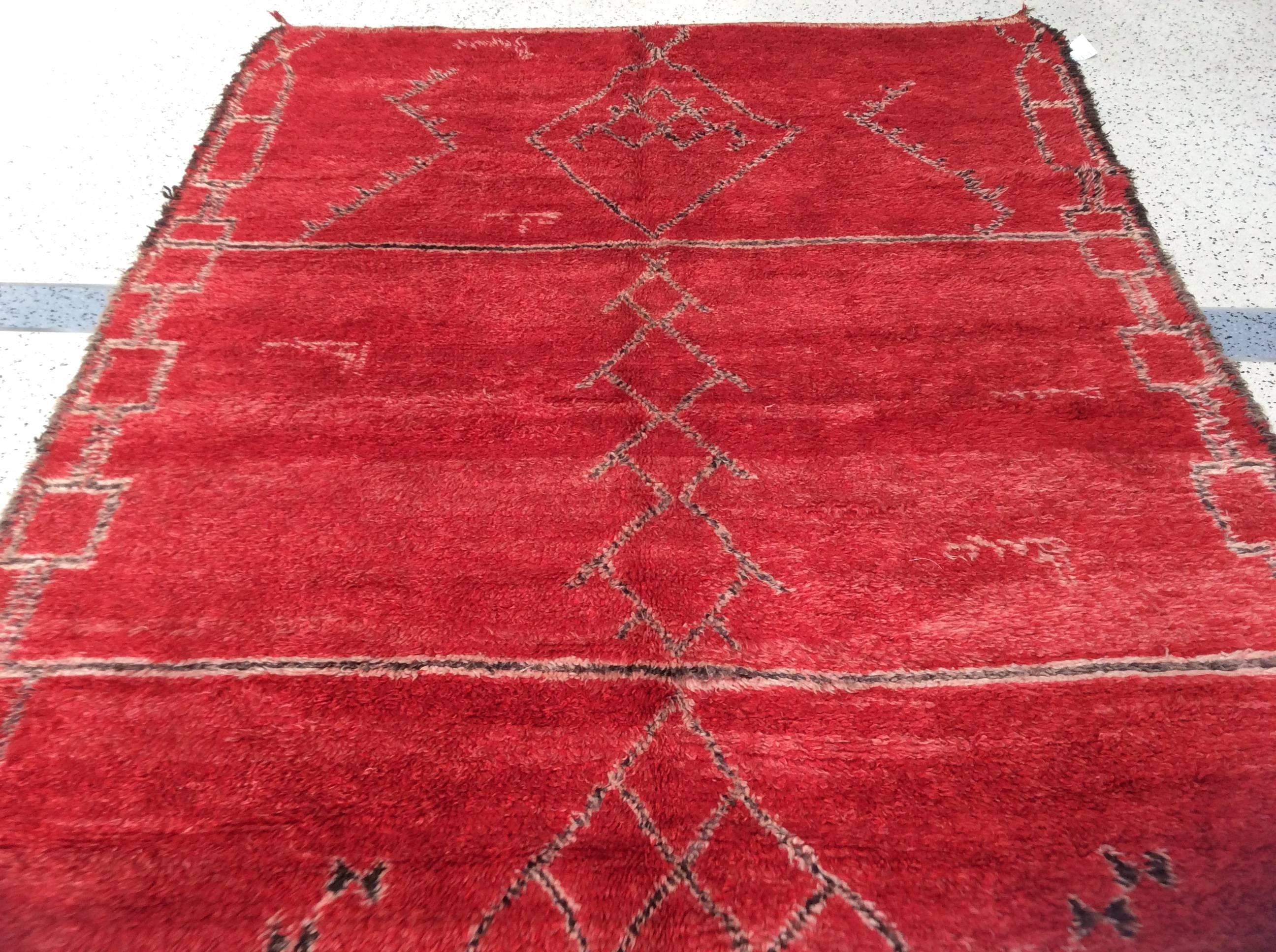 20th Century Red Moroccan Berber Rug For Sale