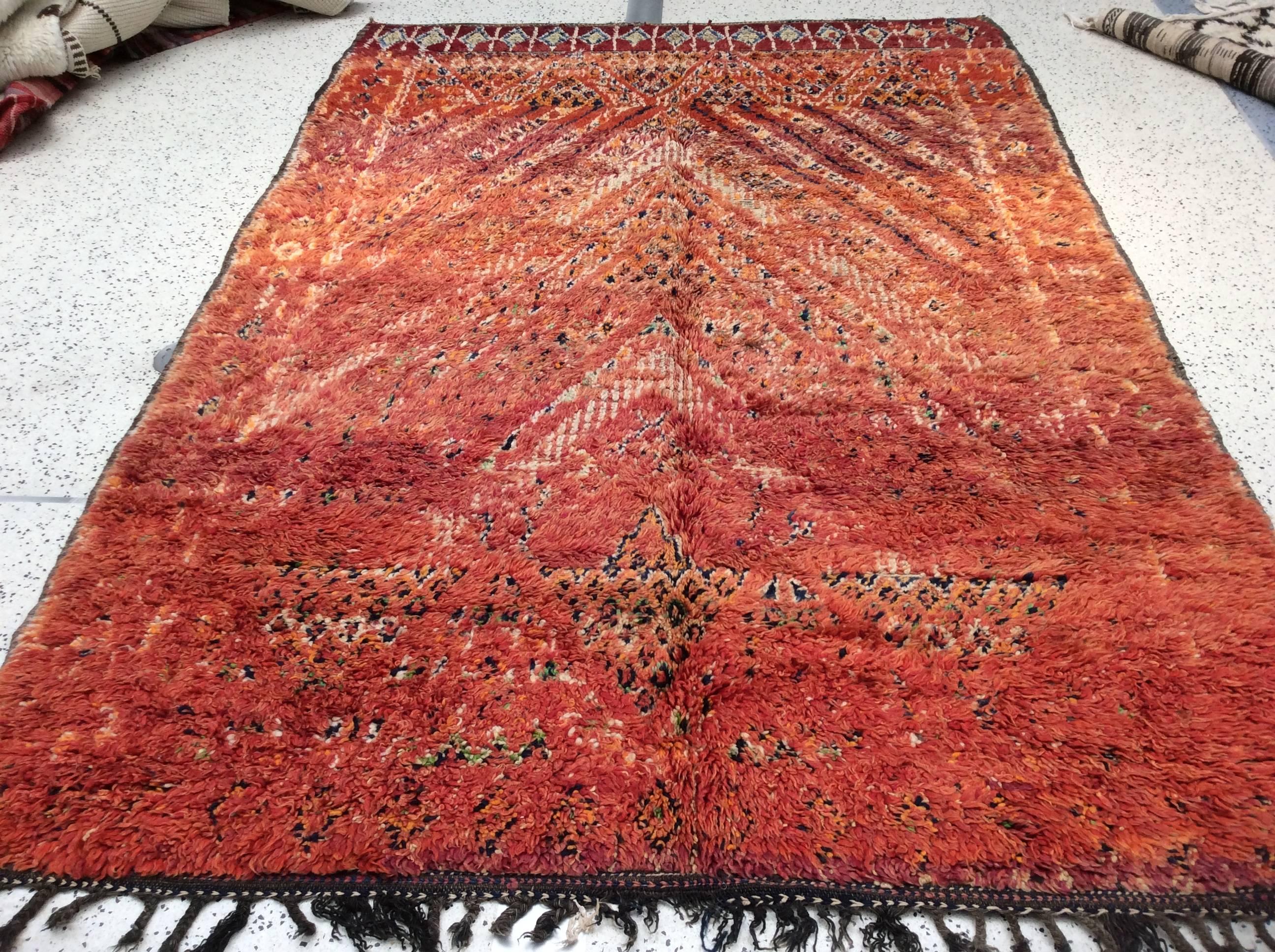 Red Moroccan rug.