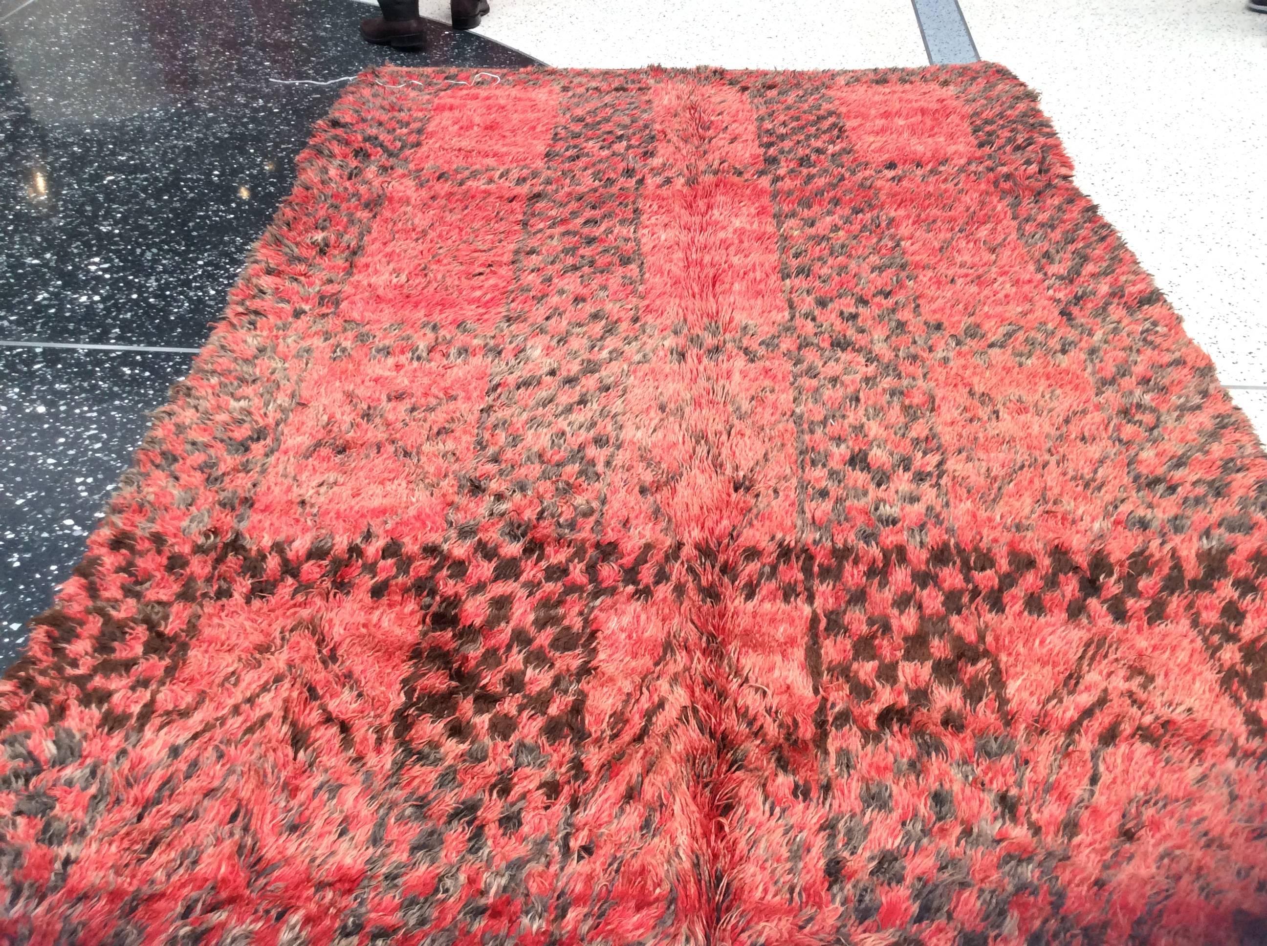 20th Century Red Moroccan Berber Rug For Sale