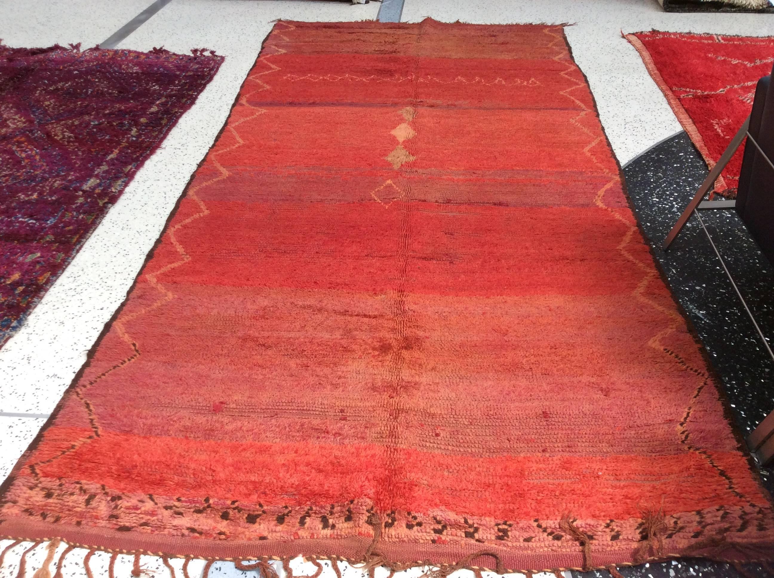 Vintage red Moroccan rug.