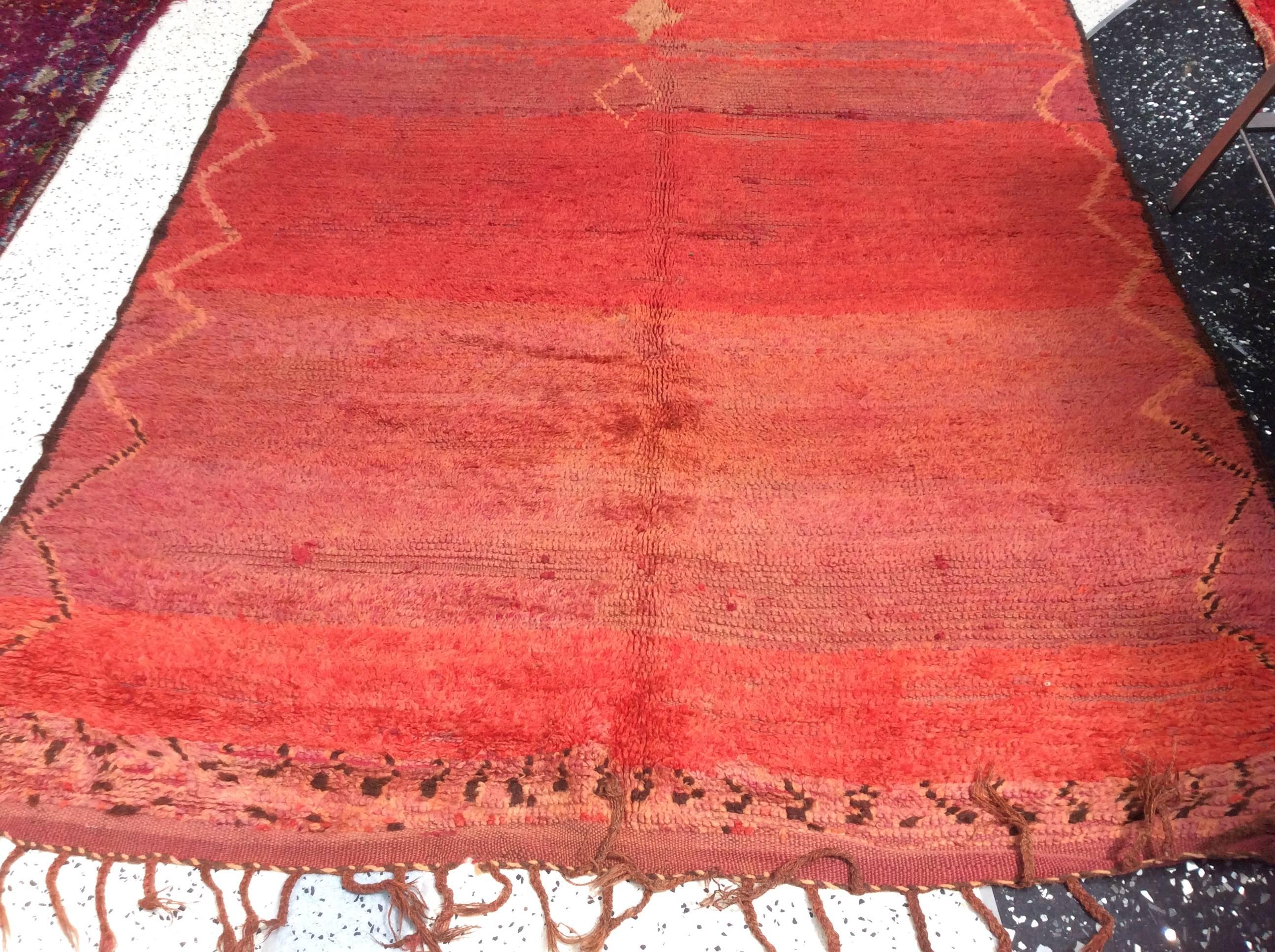 20th Century Vintage Red Moroccan Rug For Sale