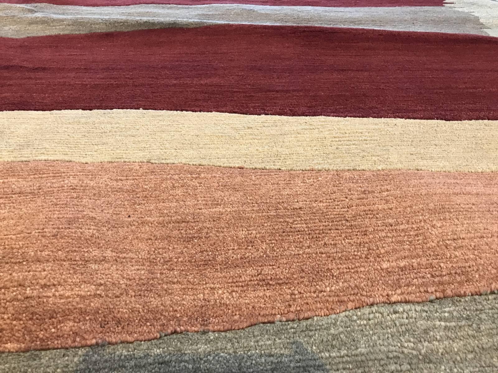 Multi-Color Stripe Rug In Excellent Condition In Los Angeles, CA