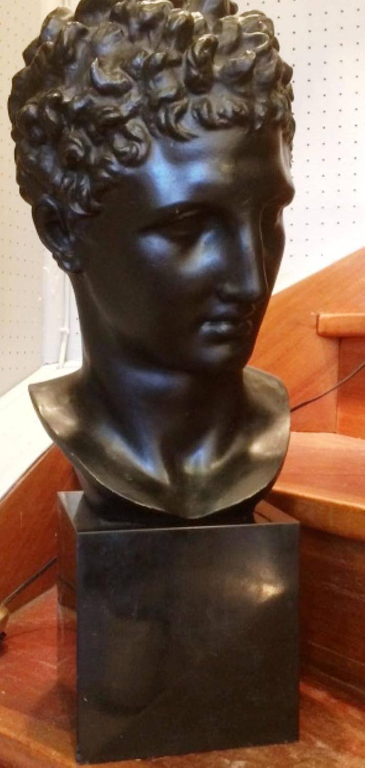 Bronze Sculpture of Head of Hermès After the Antique, France, 20th
