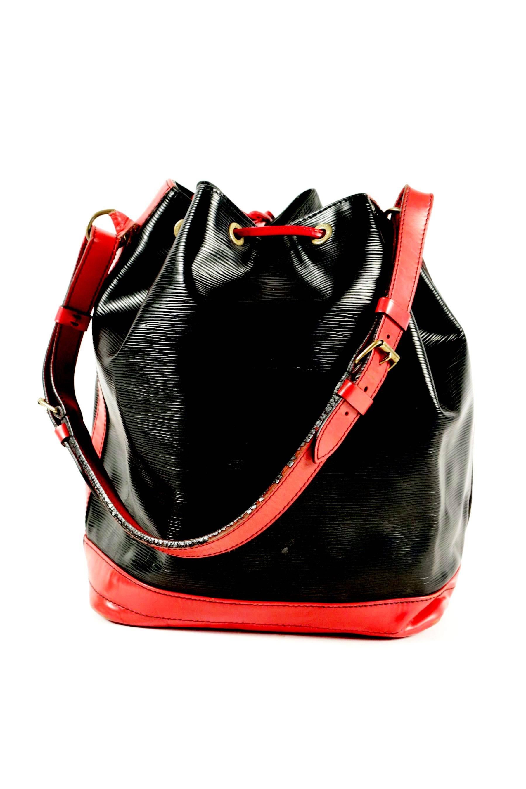 Vintage Louis Vuitton Grand Noe Bag, Epi Leather, Black and Red 1