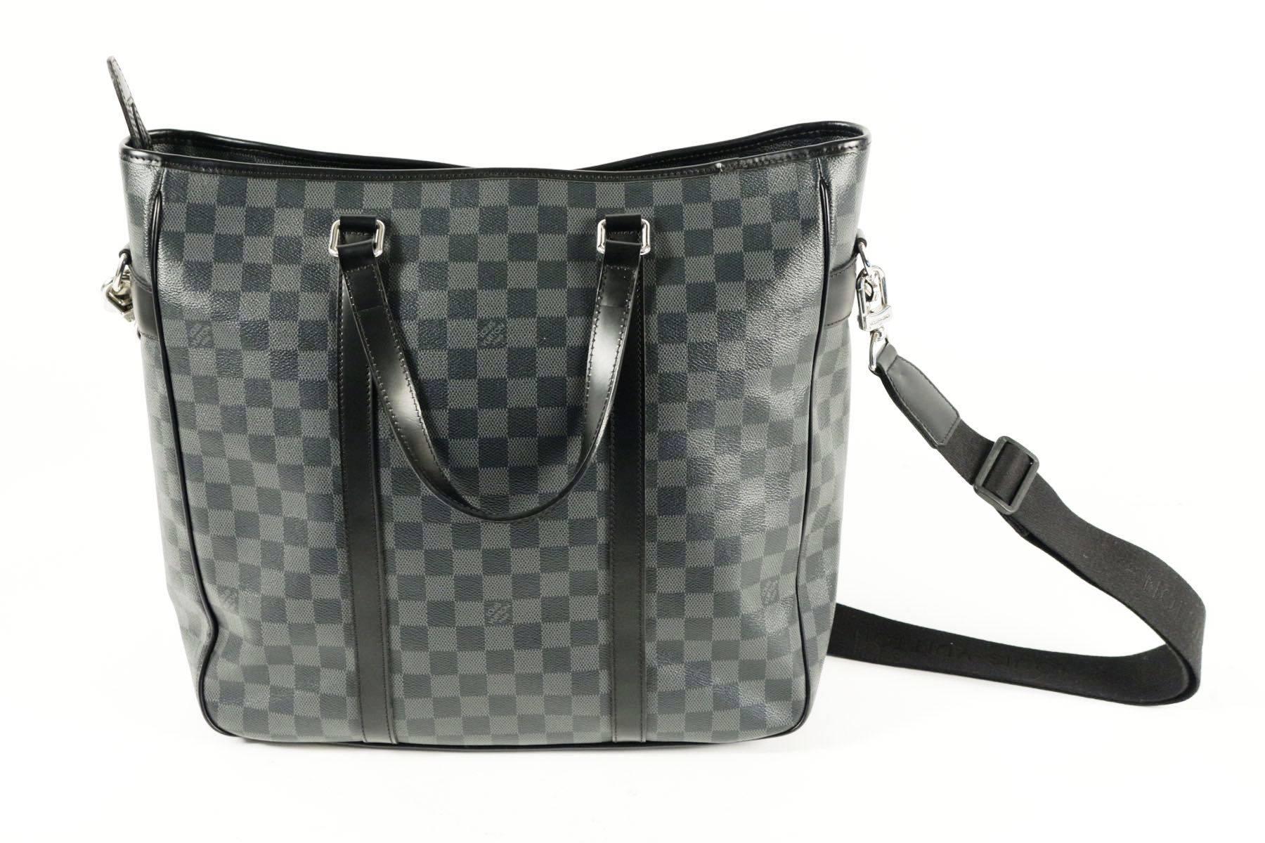 French Pre-Owned Tadao Bag by Louis Vuitton, Grey and Black