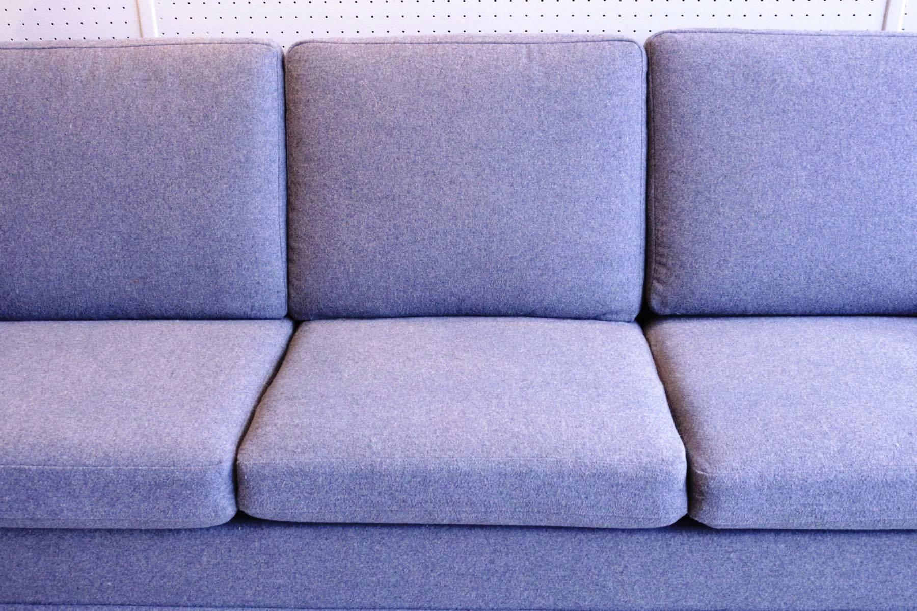 Scandinavian Three-Seat Sofa, New Grey Flannel Upholstery, 1960s-1970s 2
