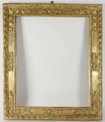 Beautiful Italian Carved Giltwood Frame Mounted as Mirror, 17th Century