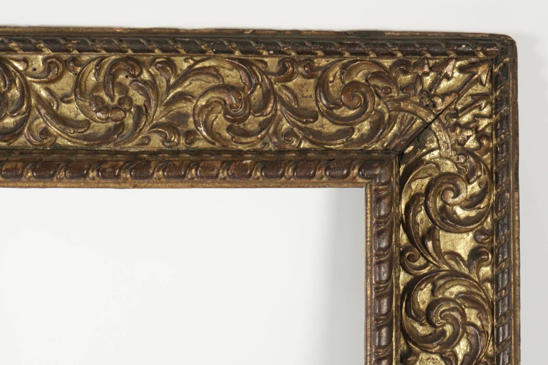 Renaissance Fabulous Italian Frame Mounted as Mirror, Northern Italy, Late 16th Century For Sale