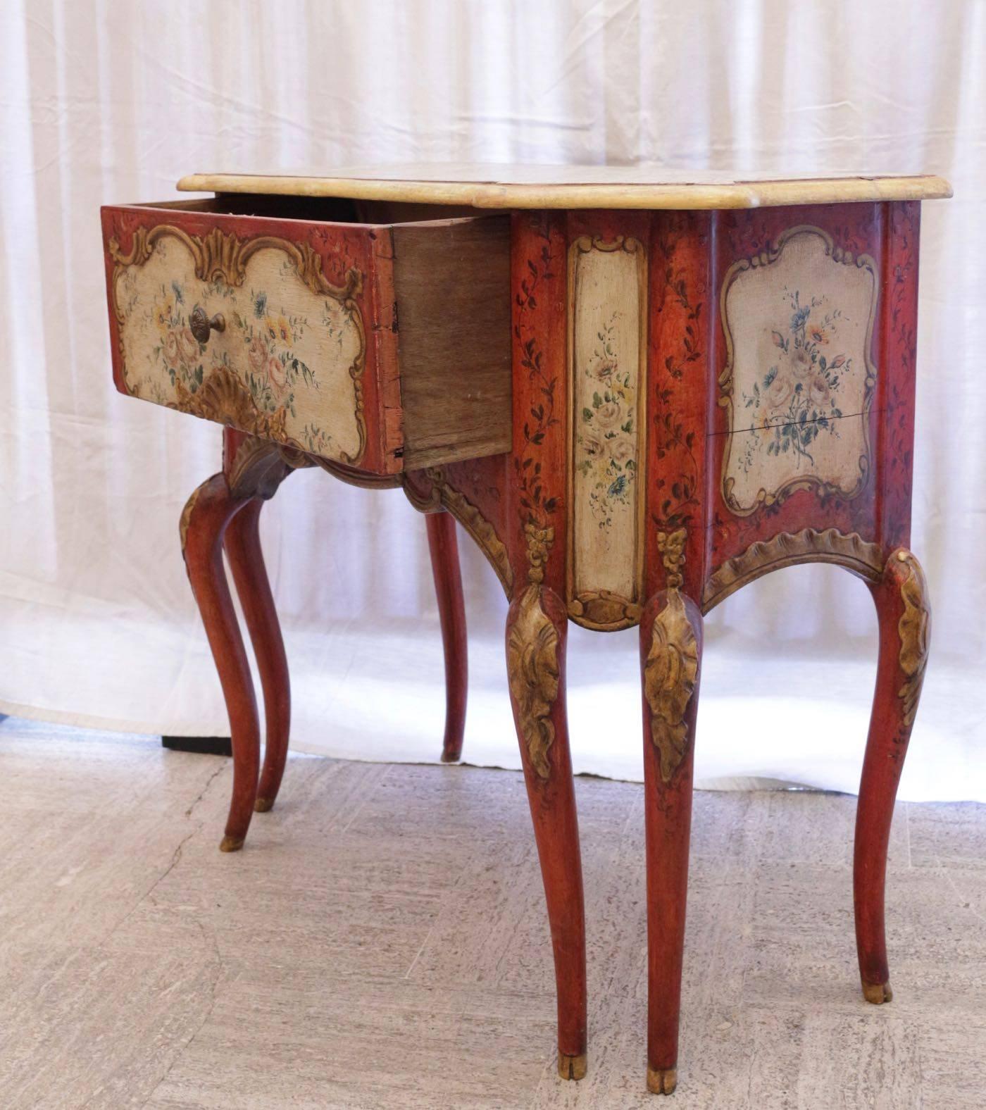 Decorative Pair of Polychrome Italian Commodes, Bedside Tables 1