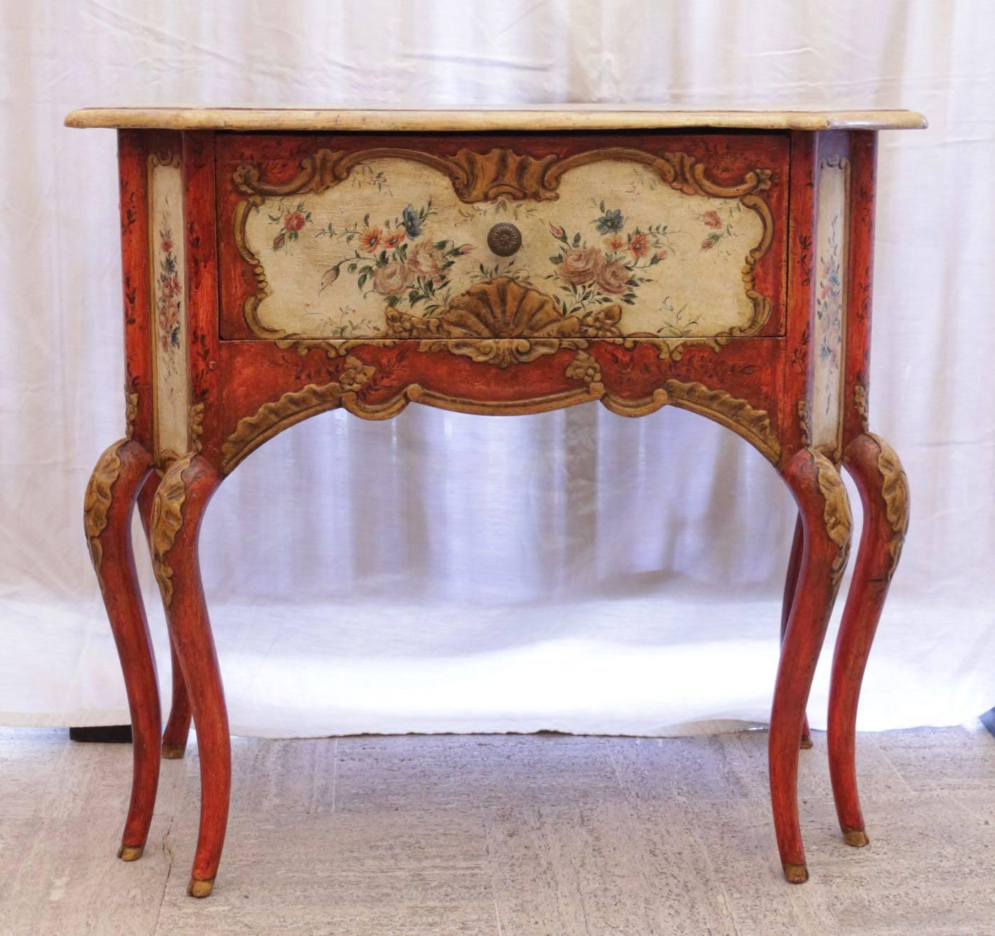 Decorative Pair of Polychrome Italian Commodes, Bedside Tables 3