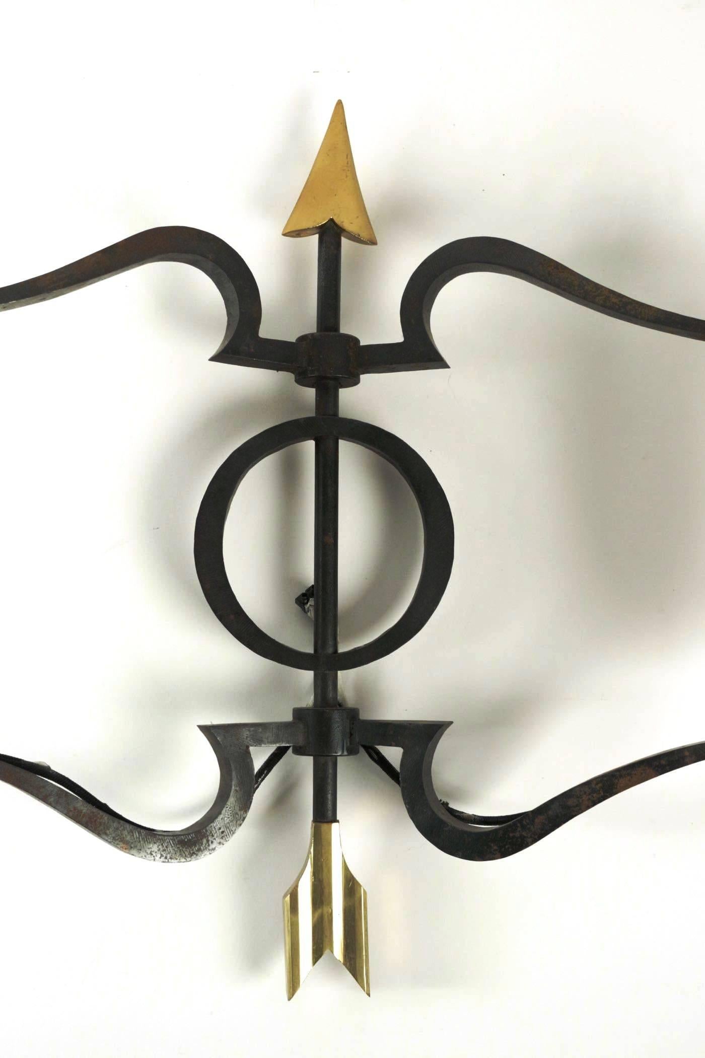 Mid-20th Century Spectacular Pair of Bronze Wall Lights by Jacques Tournus, France, 1940s