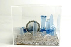 Small Blue Resin Sculpture by Greek Artist G. Lagos, London, 2016