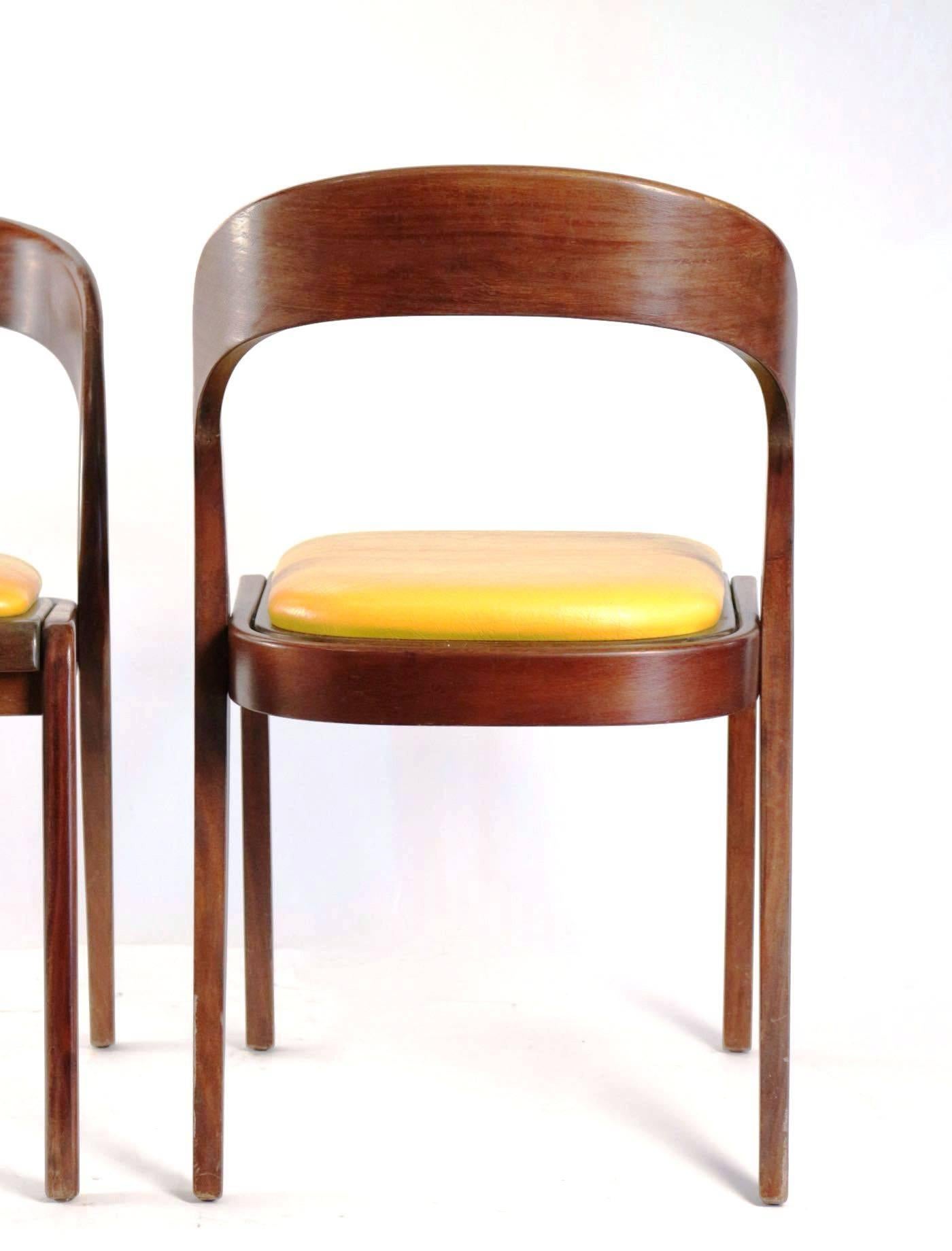 Rare Set of Six Chairs in the Style of Baumann, Probably France, 1960s 3