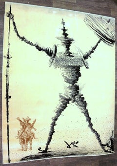 Fantastic Rug, Tapestry after Salvador Dali's Engravings of Don Quichotte