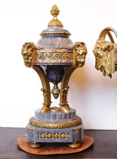 Fabulous 19th Century Fireplace Garniture, Turquin Marble by Lancelot, France