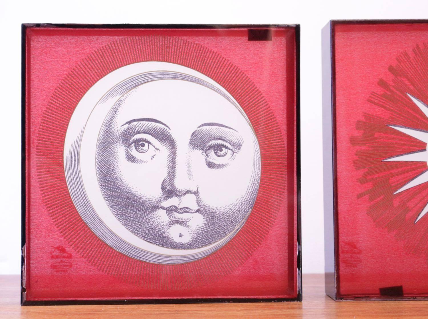 Italian Pair of Decorative Altuglas Fornasetti Decorative Elements, 1970s