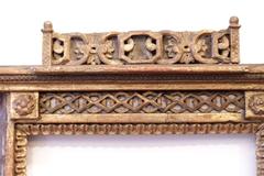 Spectacular 18th Century Venetian Mirror Carved and Polychrome Giltwood