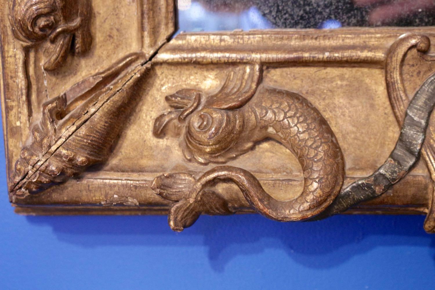 Giltwood French Royal Frame Mirror for the Grand Dauphin, circa 1670 For Sale