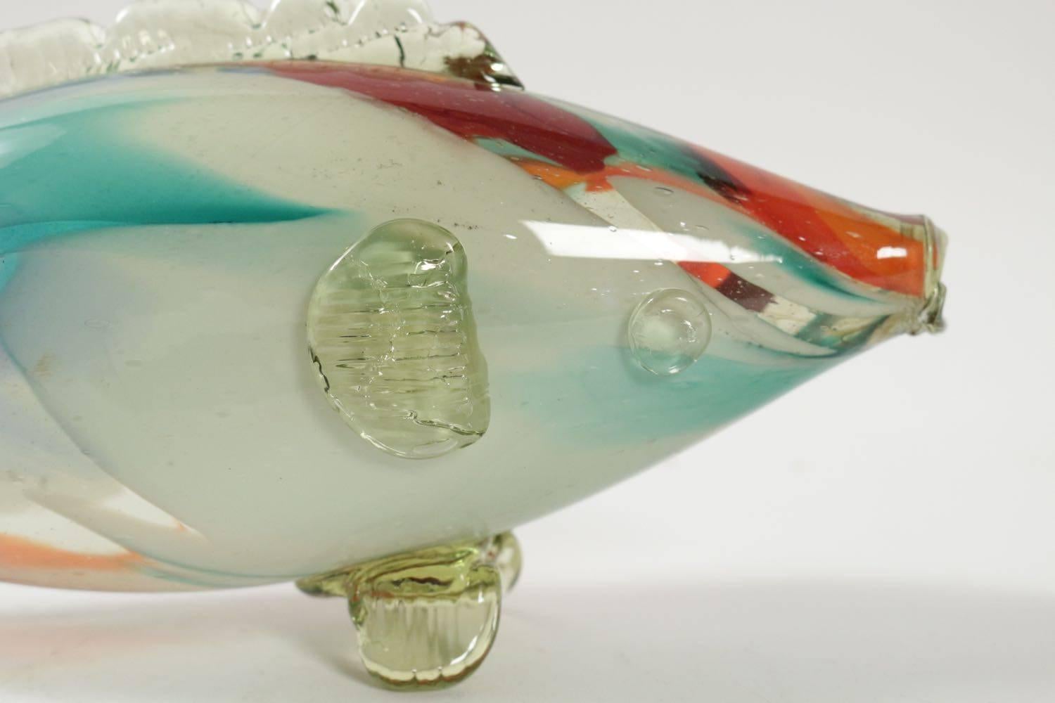 Beautiful Murano glass fish, 1970s-1980s.
Red, blue and green.
    