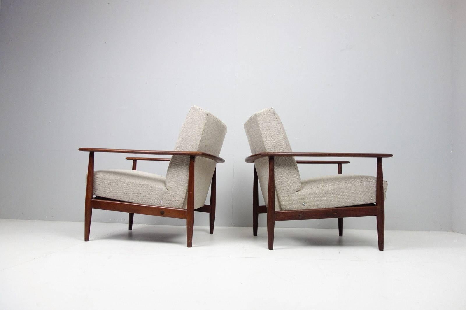 Danish Nice Pair of Scandinavian Teak Armchairs, 1950s-1960s