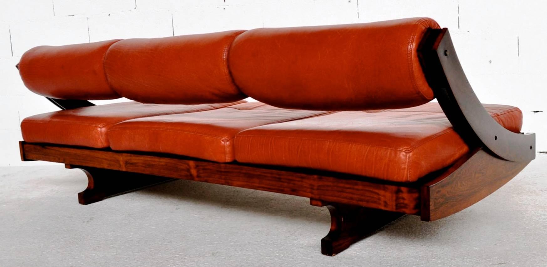 GS 195 Sofa Daybed by Gianni Songia for Sormani in Brazilian Rosewood 3