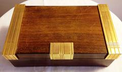 Beautiful Cigar Box, Mahogany and Gilded Bronze, Boin Taburet, Paris, circa 1930