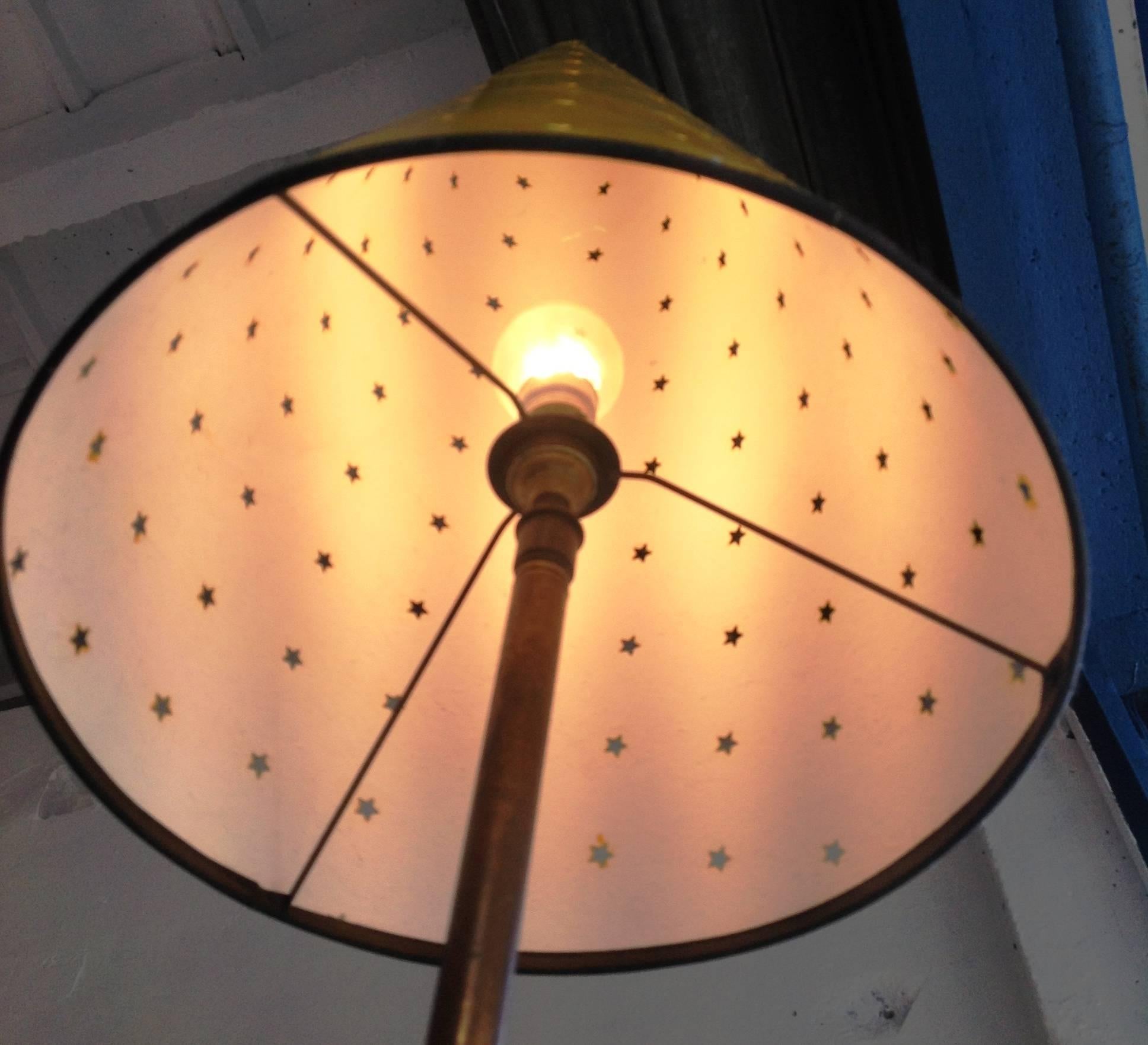 Rare Floor Lamp with Three Lights in the Style of Jean Royère, 1950s 1