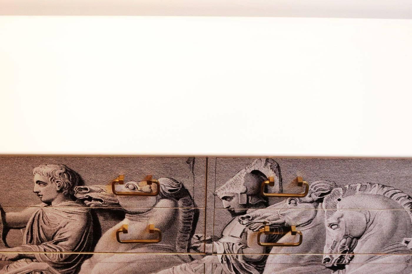 Spectacular Revamped 1950s Sideboard in the Taste of Fornasetti, Elgin Frieze 3