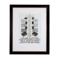 Original Vintage French Framed Louis Vuitton Ad from the 1930's