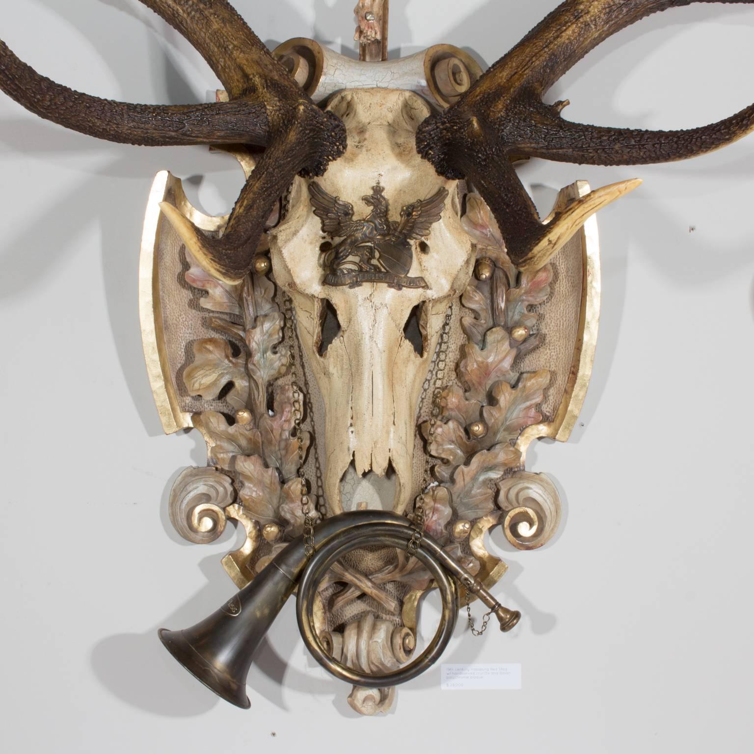 Truly an exceptional piece in the collection, this magnificent 19th century St. Hubertus Red Stag hunting trophy originated from the Eckartsau castle of Emperor Franz Joseph in the Southern Austrian Alps.

Eckartsau was a favorite hunting schloss