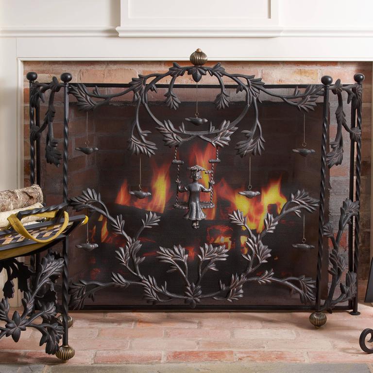 MacKenzie Childs Mrs. Powers Iron Fireplace Screen at 1stdibs View this item and discover similar fireplace tools and chimney pots for sale at 1stdibs - Get ready for cozy nights by a crackling fire! Playful and charming