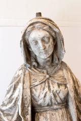 Large Antique Belgian Plaster "Master" Madonna Altarpiece on Acrylic