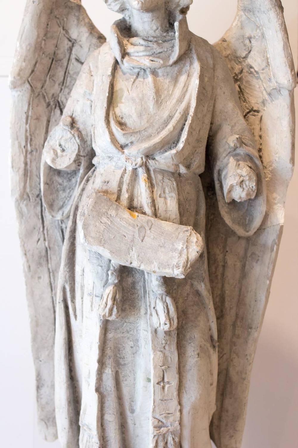 Large Antique Belgian Plaster "Master" Angel Alterpiece at 1stdibs