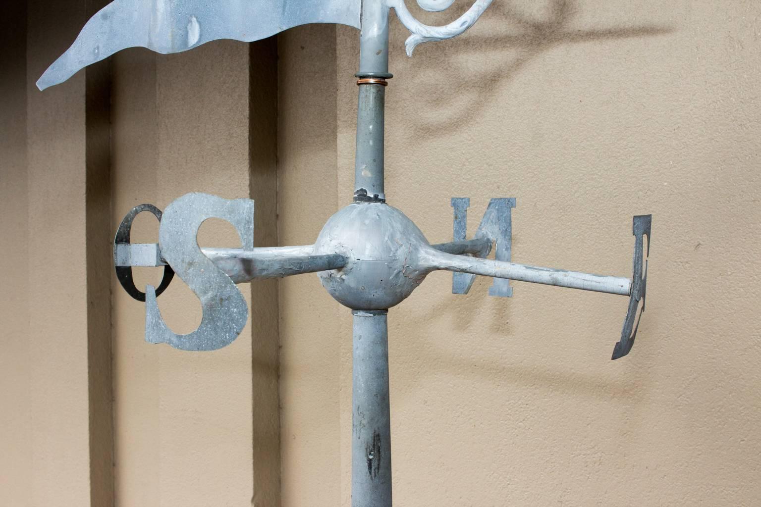 19th Century French Zinc Rooftop Weathervane Finial In Fair Condition In Houston, TX