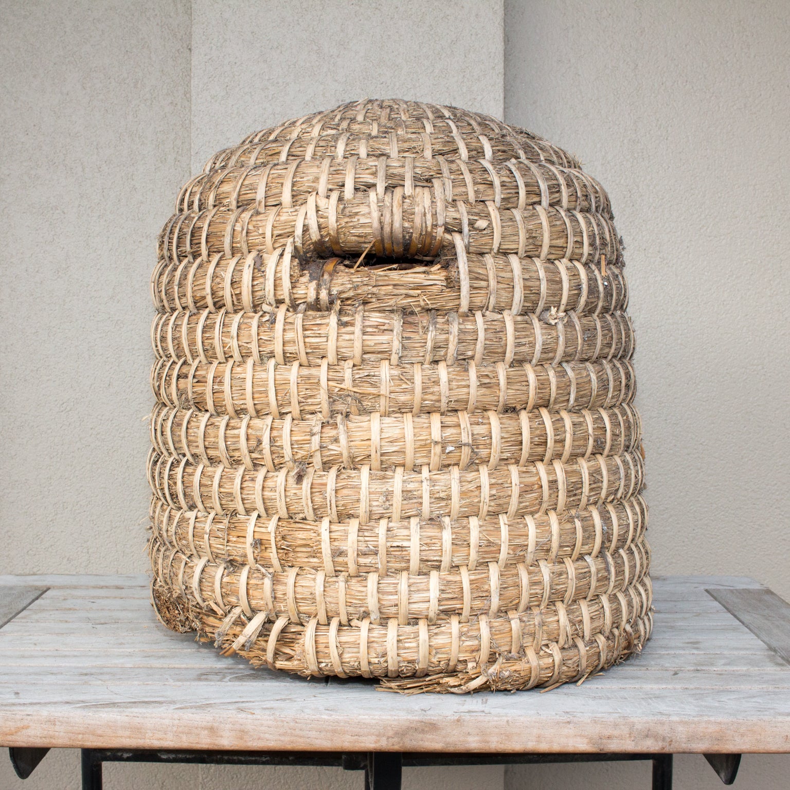 17/" Handwoven Straw Bee Skep//Beehive Basket Nice Picnic Basket or Gift Basket