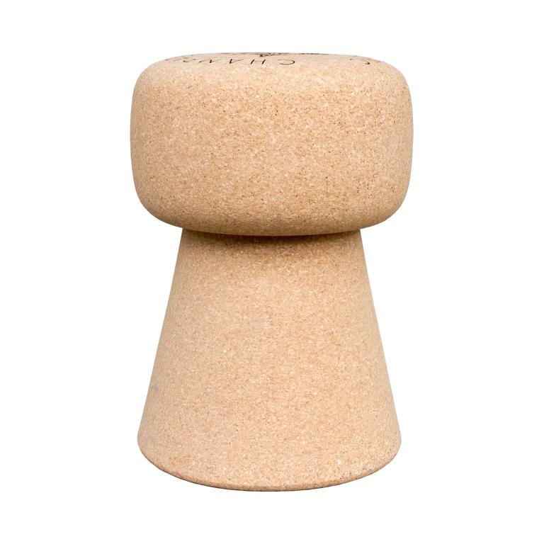 Oversized Portuguese Champagne Cork Stool Side Table Indoor Outdoor at