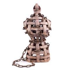 Terracotta and Chain Bust Sculpture by Italian Artist Giovanni Ginestroni
