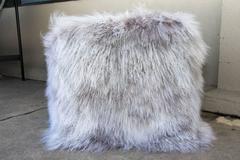 Luxury Tibetan Lamb Pouf Ottoman Stool
