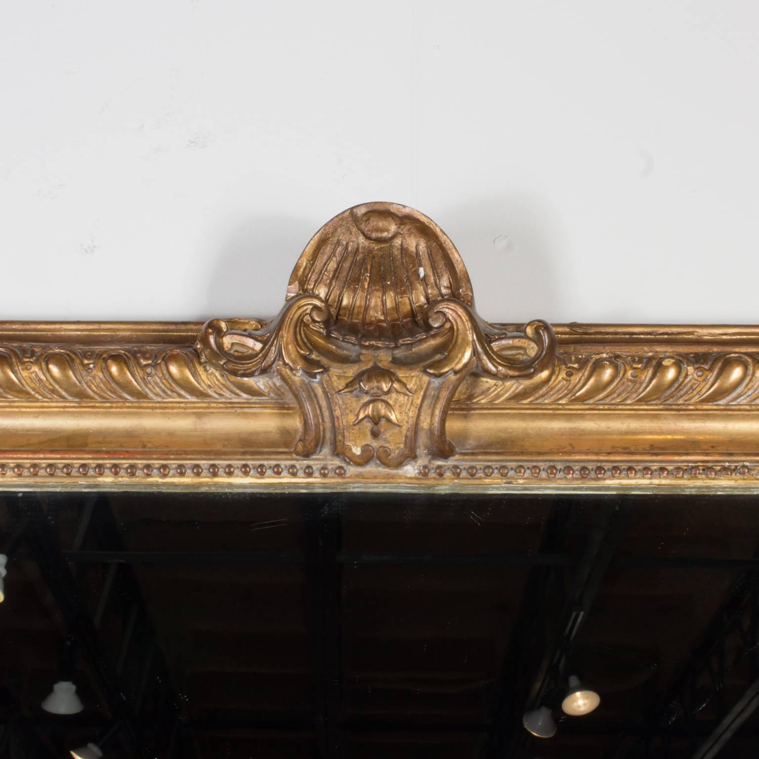 Antique French Gilt Mirror Dating to 19th Century In Good Condition In Houston, TX
