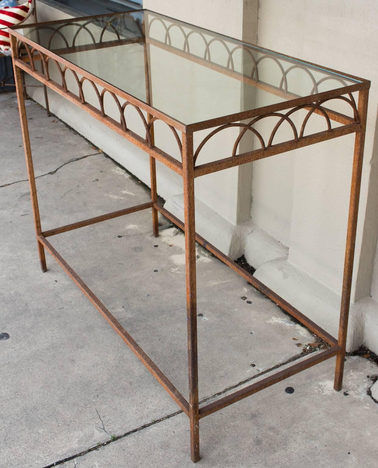 glass bar height table