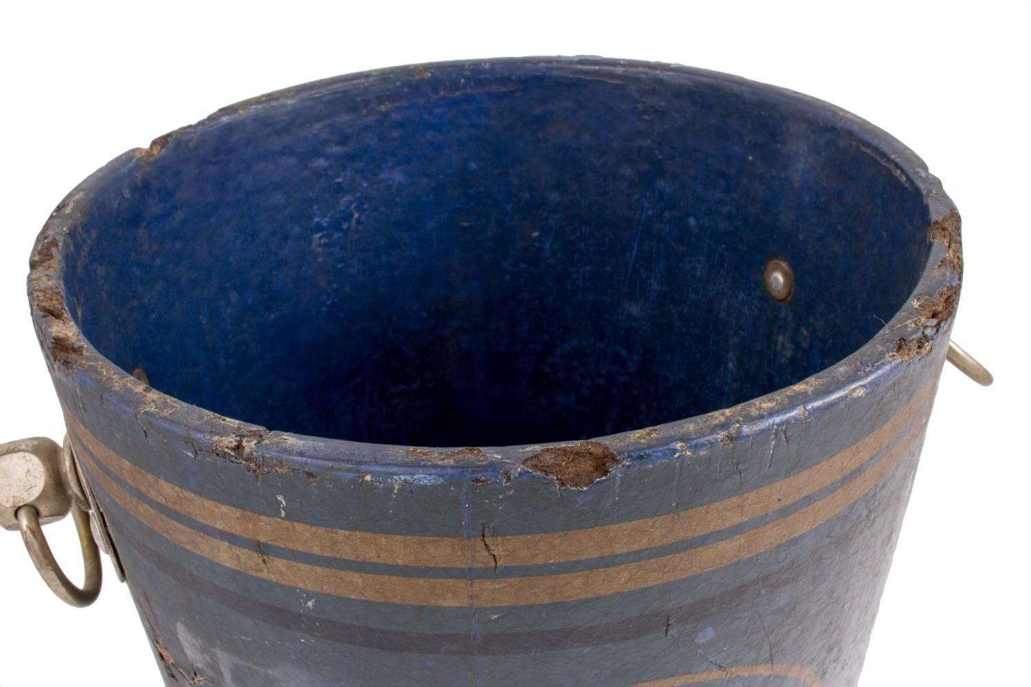 Rare 19th Century French Moët & Chandon Blue Label Papier Mâché Champagne Bucket In Distressed Condition In Houston, TX