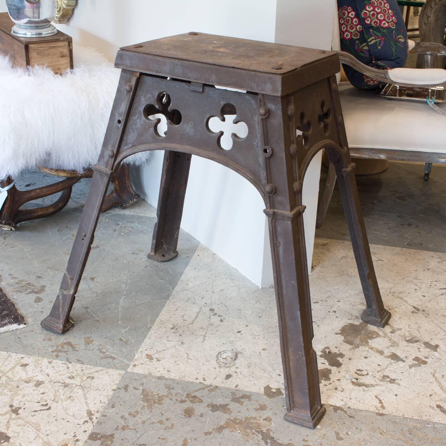 Antique French Gothic Iron Table from the Late 19th Century In Good Condition In Houston, TX